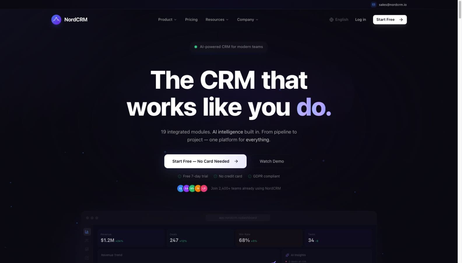 NordCRM: Customer relationships and sales.