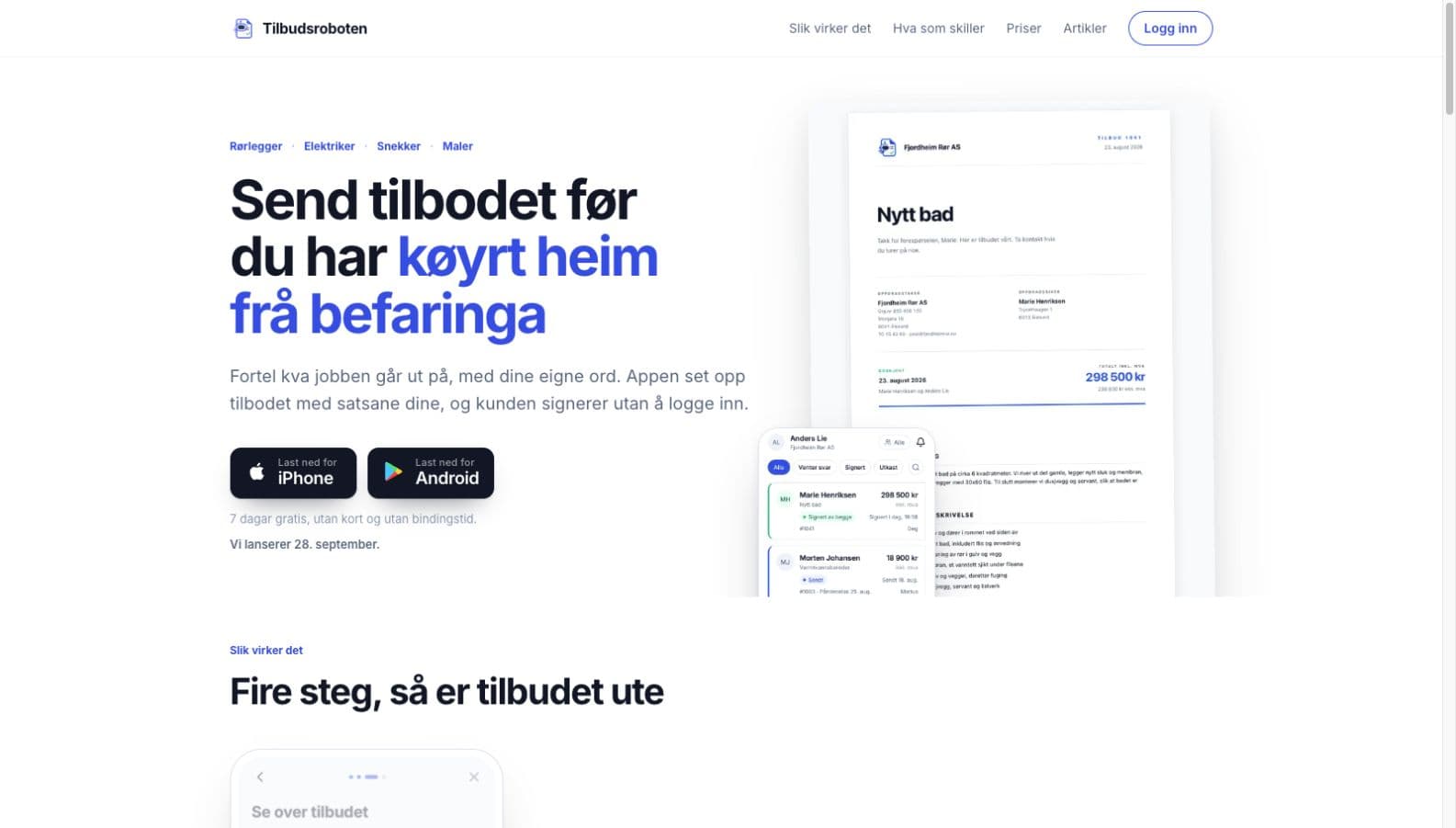 Tilbudsroboten: Quotes and automation.