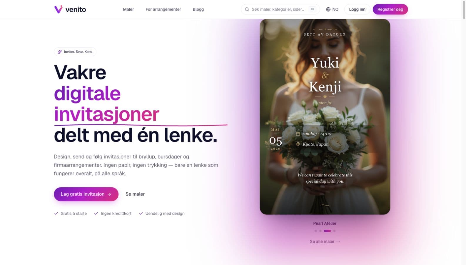 Venito: Digital invitations.